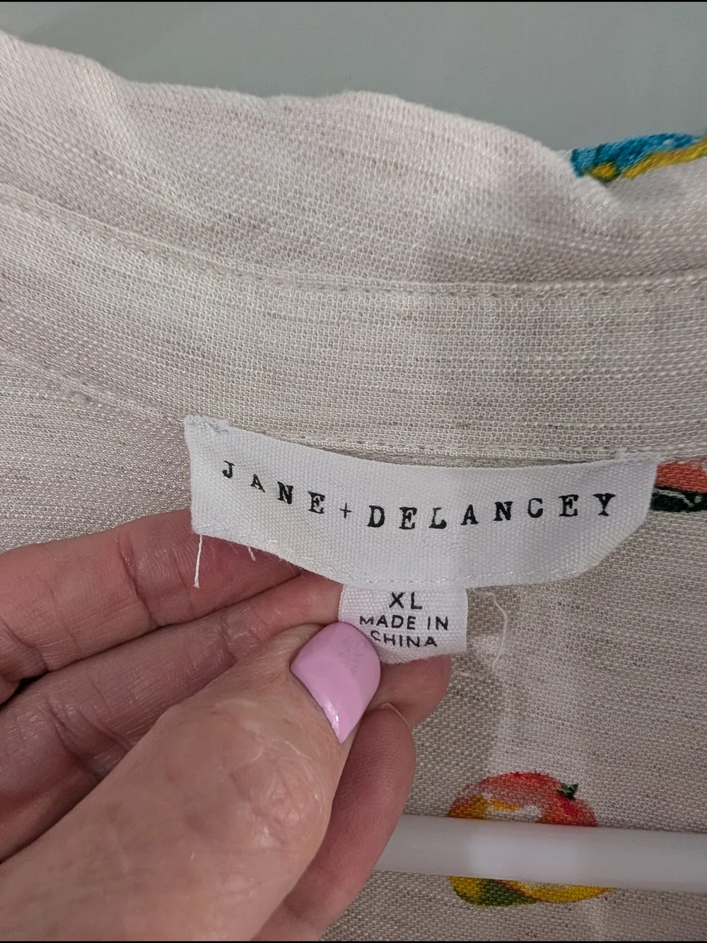 Jane + Delancey Tiered Button Front Tropical Linen Blend Dress XL - Picture 2 of 7